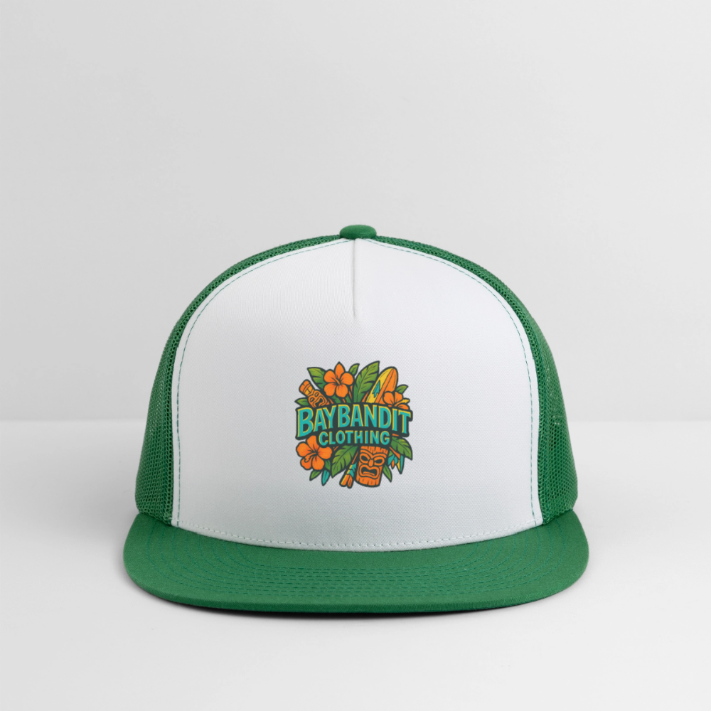 Baybandit Clothing Tiki Sign Trucker Hat - white/kelly green