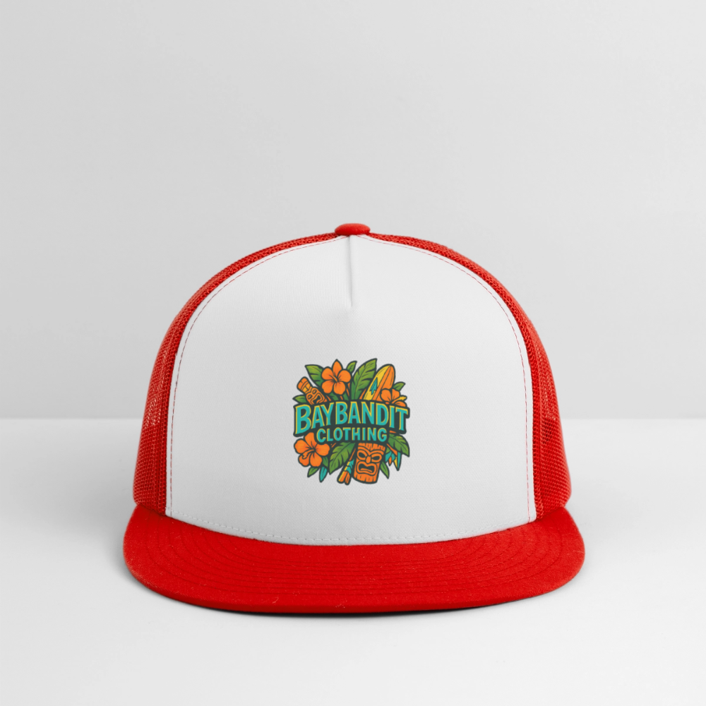 Baybandit Clothing Tiki Sign Trucker Hat - white/red