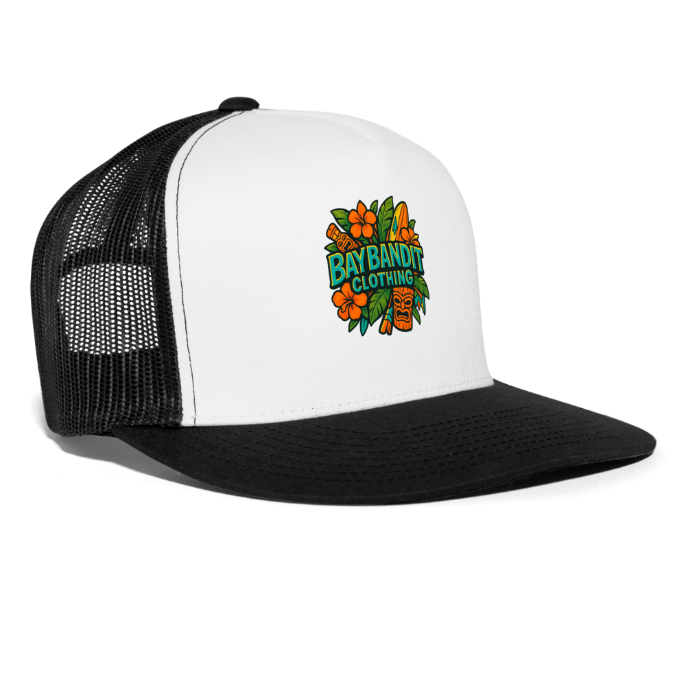 Baybandit Clothing Tiki Sign Trucker Hat - white/black