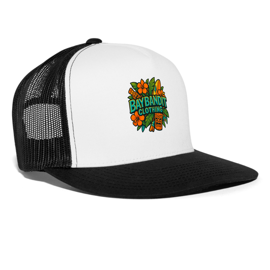 Baybandit Clothing Tiki Sign Trucker Hat - white/black