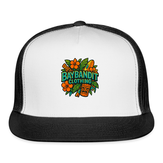 Baybandit Clothing Tiki Sign Trucker Hat - white/black